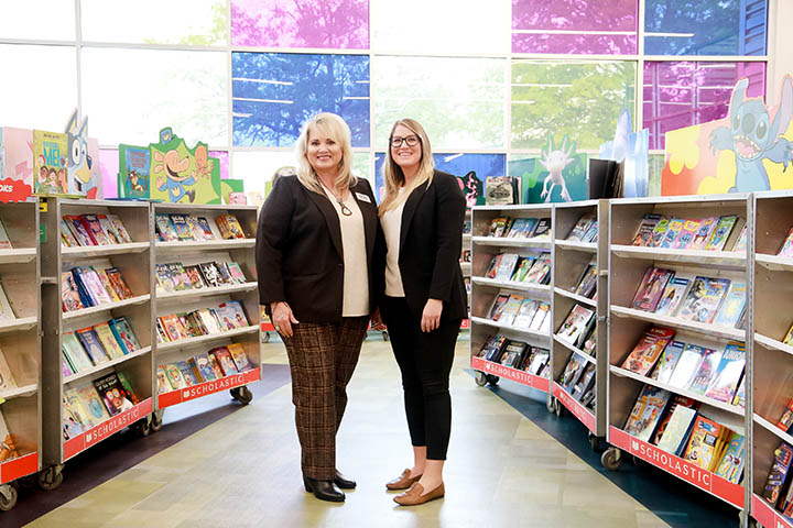 Boley Elementary Principal Sandy Bates with Hannah Terrell of TBA.